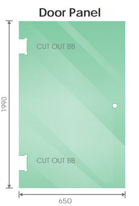 100X70cm Corner Frameless Shower Screen With Gunmetal Channel And Ss Hinges