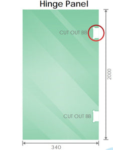 100X70cm Corner Frameless Shower Screen With Gunmetal Channel And Ss Hinges