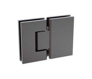 120X110cm Corner Frameless Shower Screen With Gunmetal Brackets And Ss Hinges