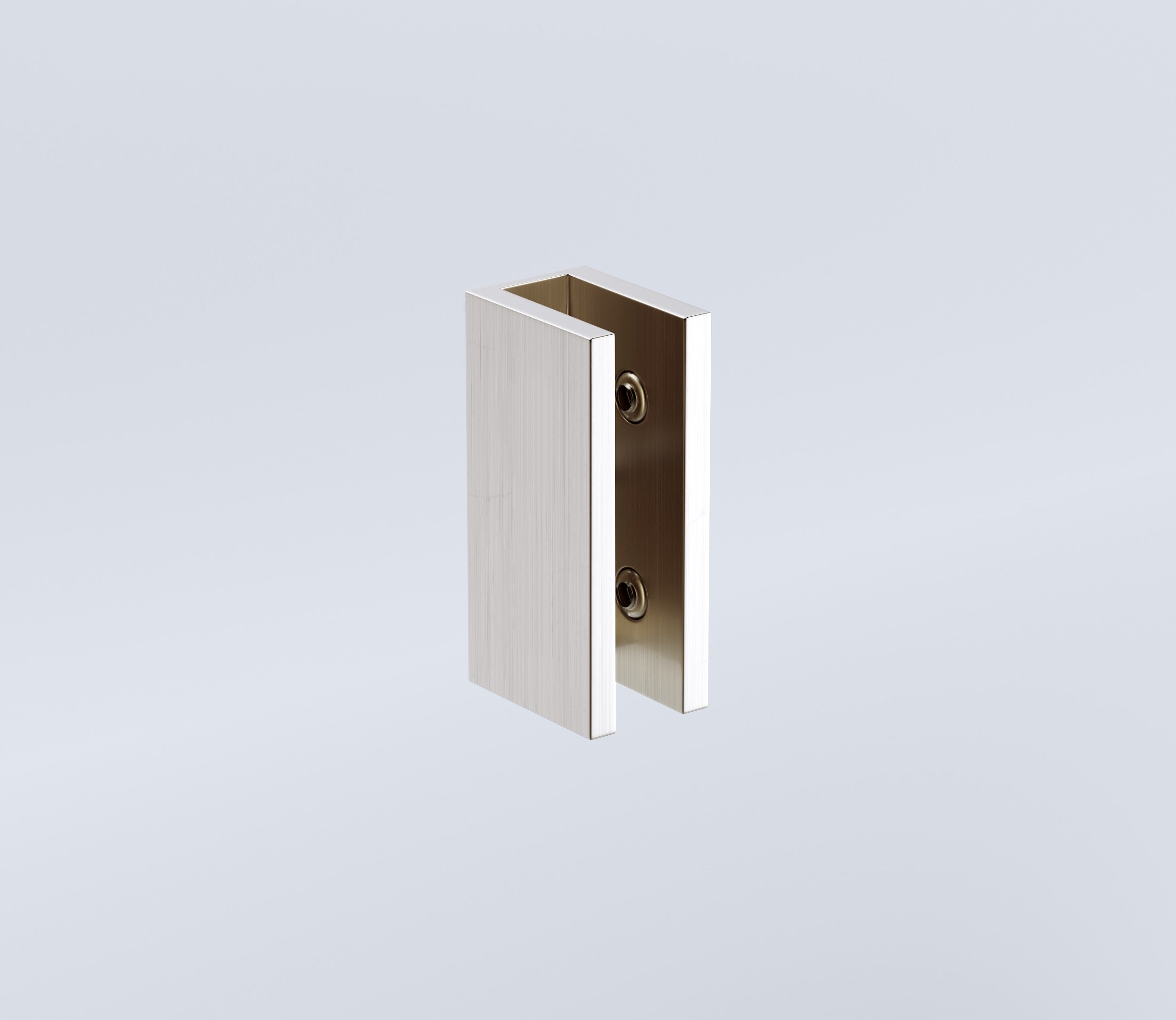 120X70cm Corner Frameless Shower Screen With Nickel Brackets And Brass Hinges