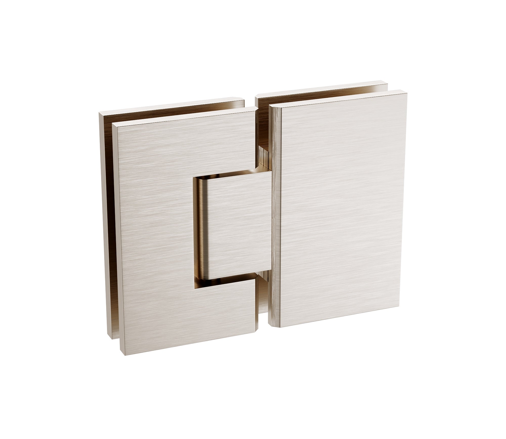120X70cm Corner Frameless Shower Screen With Nickel Brackets And Brass Hinges