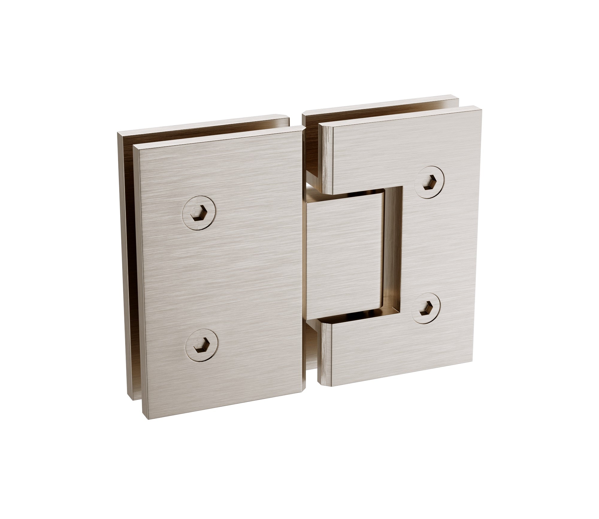120X70cm Corner Frameless Shower Screen With Nickel Brackets And Brass Hinges