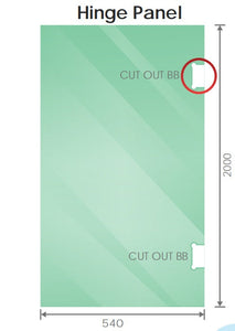 120X70cm Corner Frameless Shower Screen With Nickel Brackets And Brass Hinges