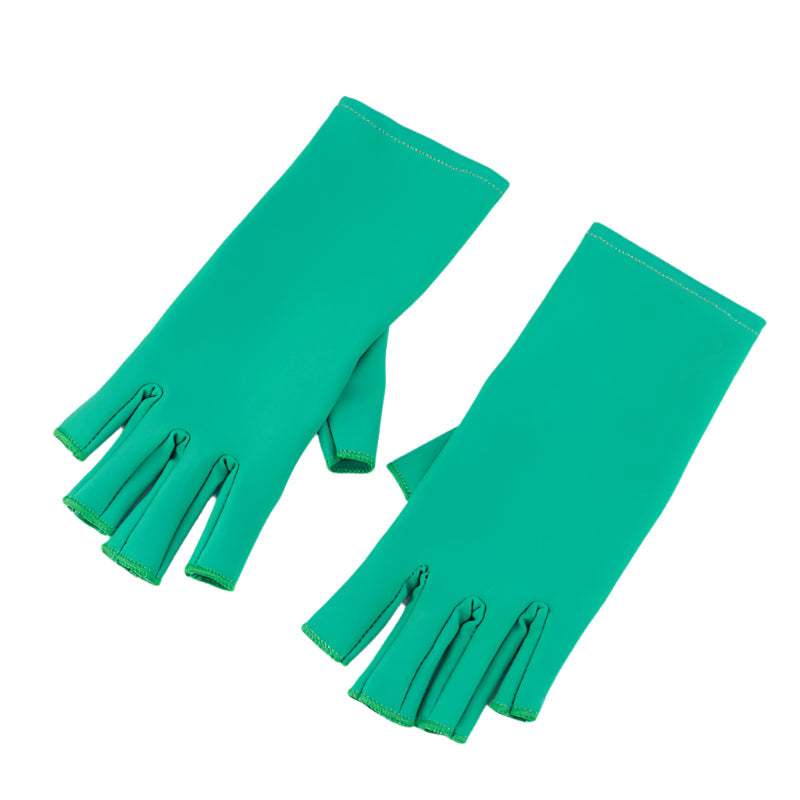 Manicure Uv Protection Gloves Half Finger Clothing In Various Colours