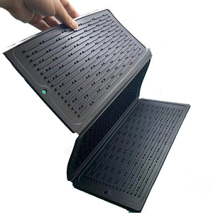 Silicone Draining Pad Foldable Kitchen Mat Rectangle Black Gray Material