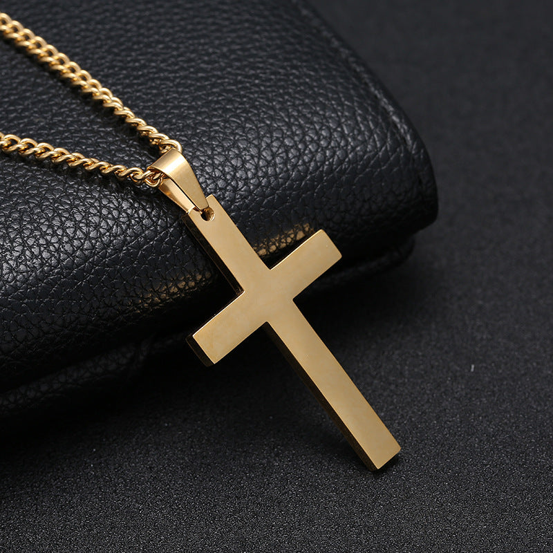 Veile Studios Classic Cross Necklace Men's Pendant Fashion Stainless Steel Jewelry Accessories