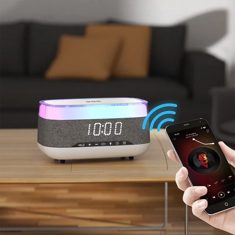 Intelligent Multifunctional Bluetooth Speaker Wireless Charger Alarm Clock Night Light