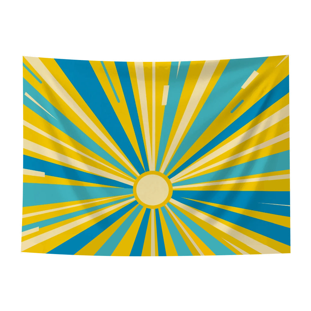 Tapestry Blue Sun Rays 230X150cm Decorative Sheet For Home And Garden