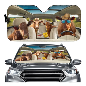 Funny Horse Driving 3D Printing Car Sun Visor Auto Decoration For Vehicle Parts Accessories