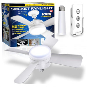 Socket Fan Light With Remote Adjustable Screw Mouth Integrated Led