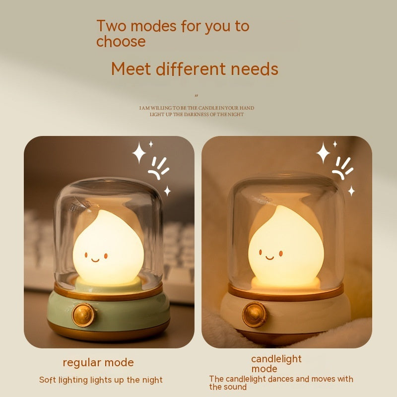 Retro Small Night Lamp Mini Desktop Led Portable Cartoon Table