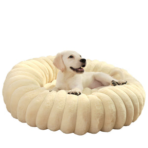 Pet Kennels Long Plush Round Cat Nest Winter Warm Dog Beds Super Soft Mat Sofa