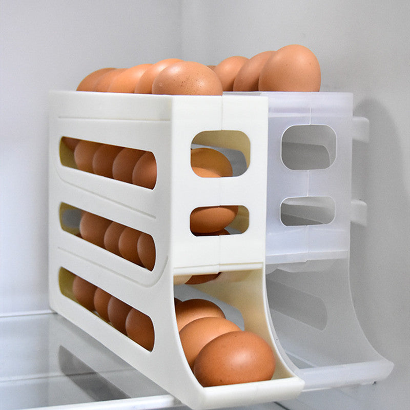 Refrigerator 4 Layer Automatic Egg Roller Sliding Tray Large Capacity Holder