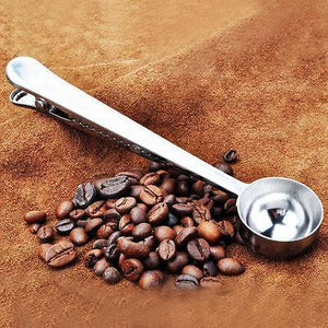 Multi Purpose Stainless Steel Coffee Scoop With Clip