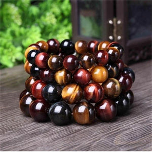 Veile Studios Tiger Eye Natural Crystal Stone Buddha Bead Bracelet Fashion Jewellery