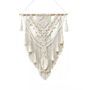 Nordic Bohemian Lace Fringe Handwoven Tapestry Wall Decor Cotton Rope