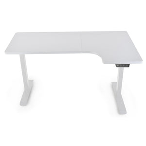 Fortia 145W X 60D 85D Dual Motor 80Kg Load Sit Stand Up R Hand Sided Corner Desk White/White Frame