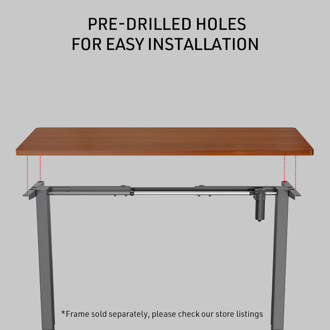 Fortia 120 X 60Cm Desktop Height Adjustable Electric Standing Walnut Style