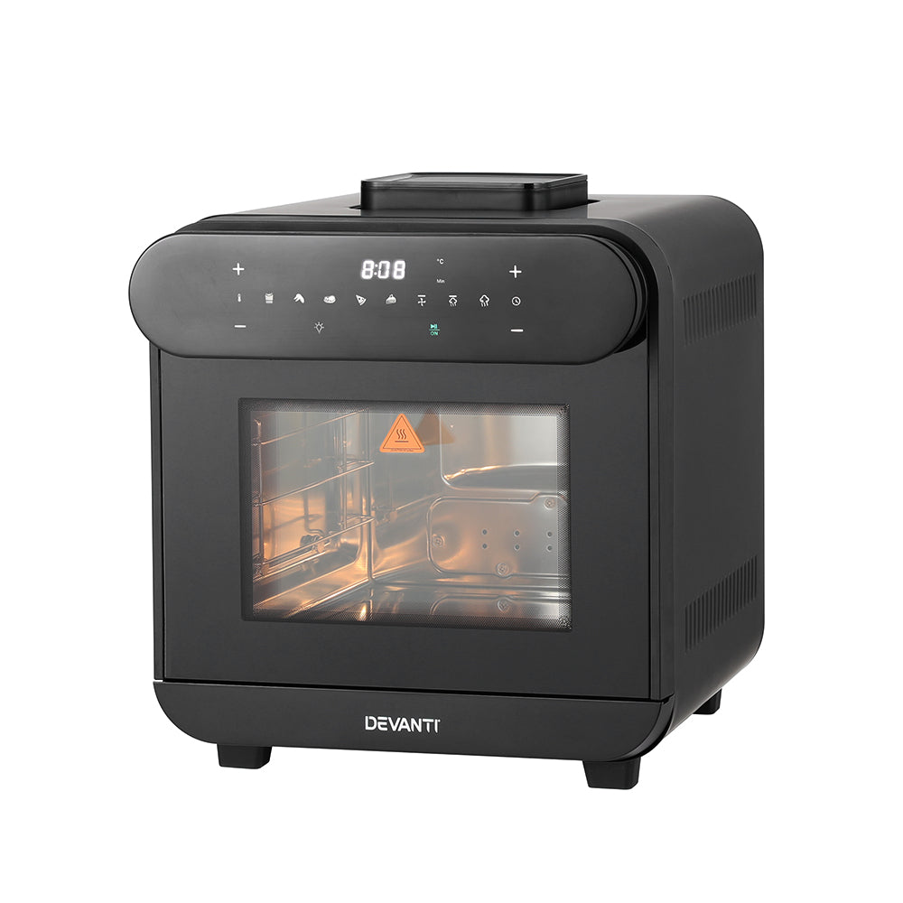 Devanti Steam Air Fryer Oven 15L W/ Lcd Touch 1600W