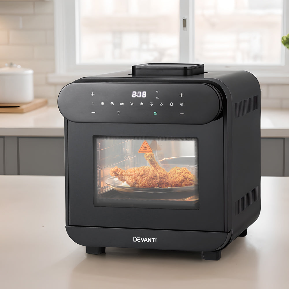 Devanti Steam Air Fryer Oven 15L W/ Lcd Touch 1600W