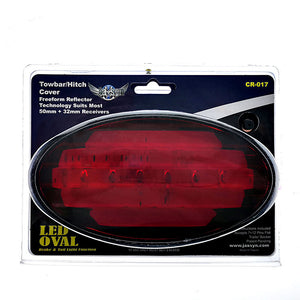 Jaxsyn Novelty Towbar Trailer Hitch Cover Red Oval Brake Light