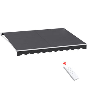 Instahut Retractable Folding Arm Awning Motorised Sunshade 4Mx3m Grey