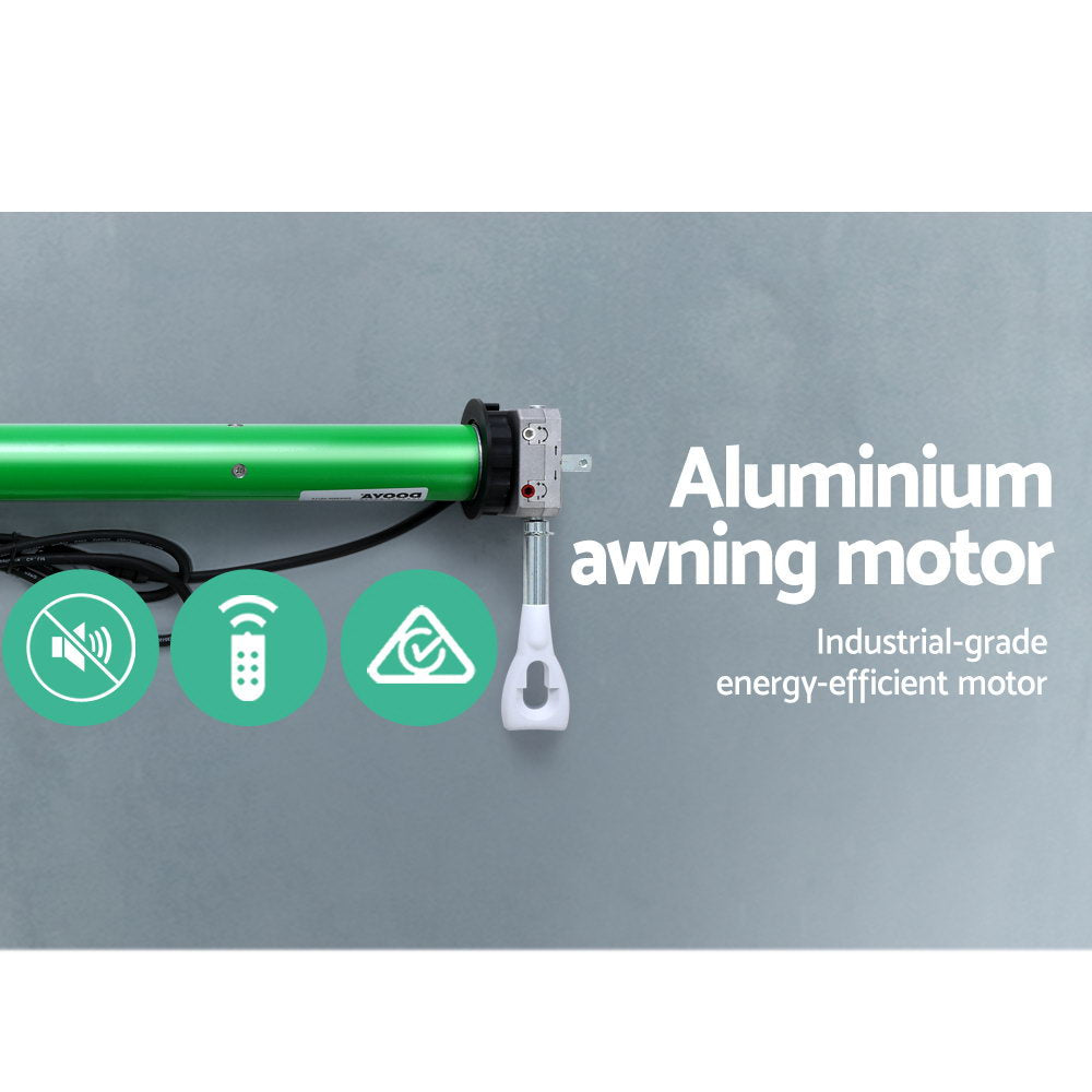 Instahut Retractable Folding Arm Awning Motorised Sunshade 4Mx3m Grey