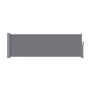 Instahut Side Awning Sun Shade Outdoor Blinds Retractable Screen 1X3m Grey