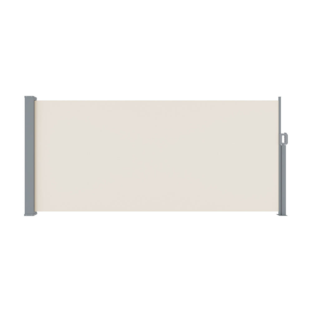 Instahut Side Awning Sun Shade Outdoor Blinds Retractable Screen 1.4X3m Cream