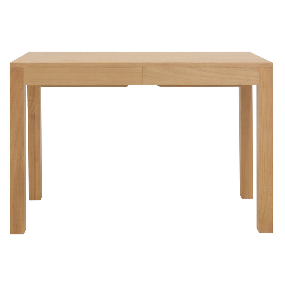 Amsterdam Solid Mindi Timber 2 Drawer Desk (Natural)