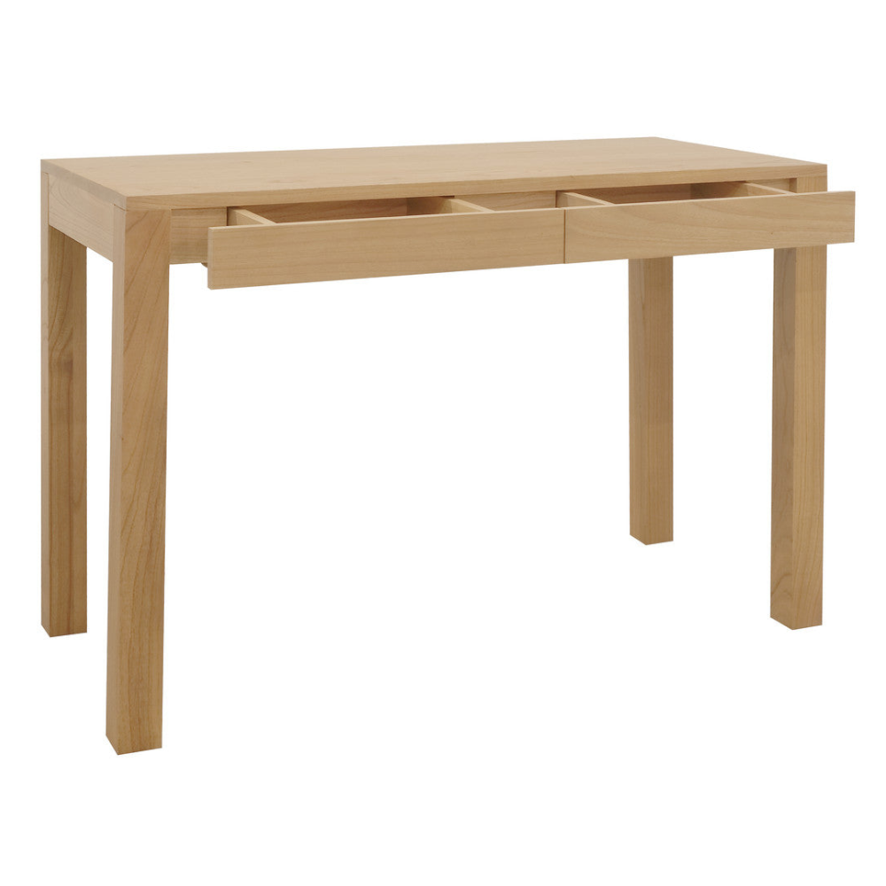 Amsterdam Solid Mindi Timber 2 Drawer Desk (Natural)