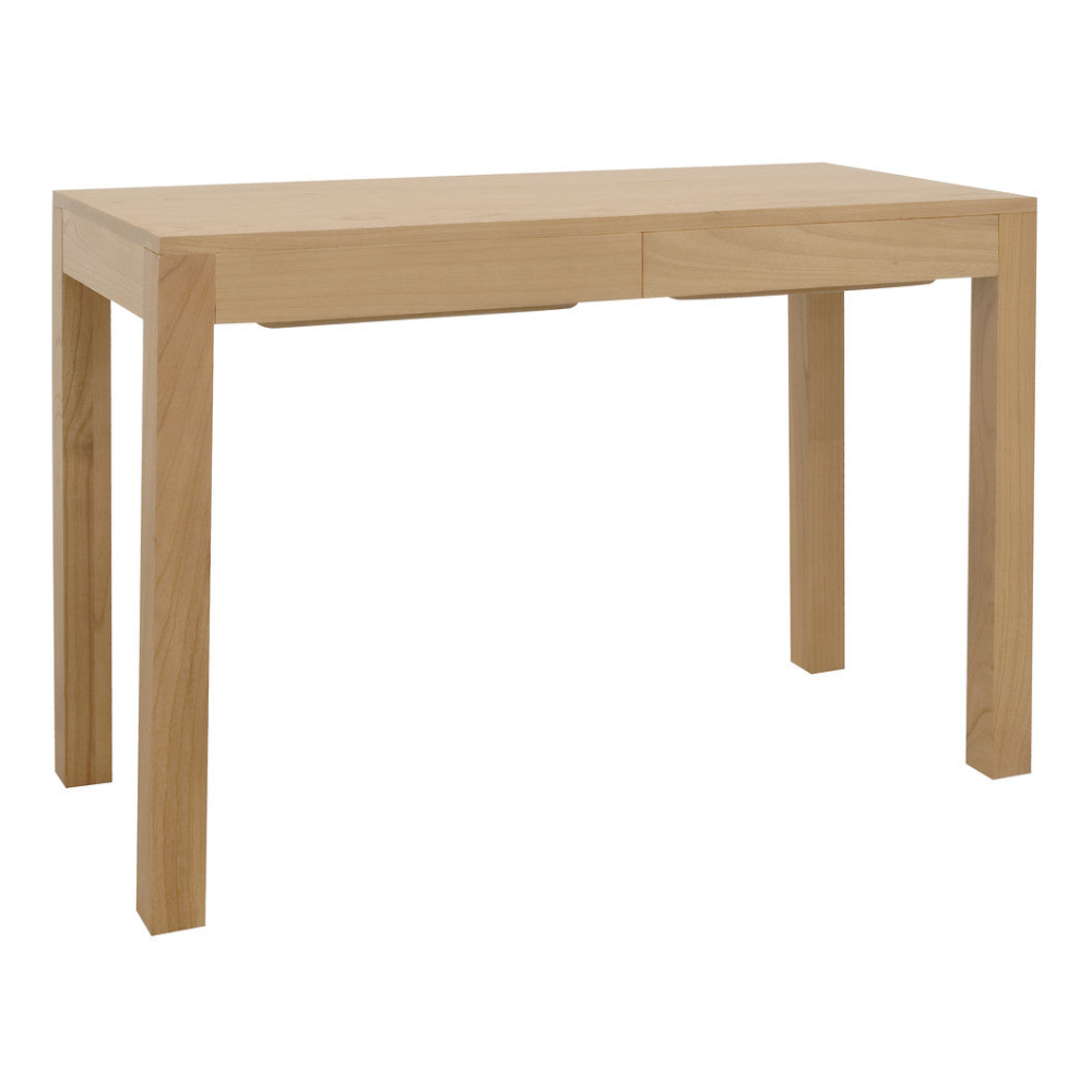 Amsterdam Solid Mindi Timber 2 Drawer Desk (Natural)