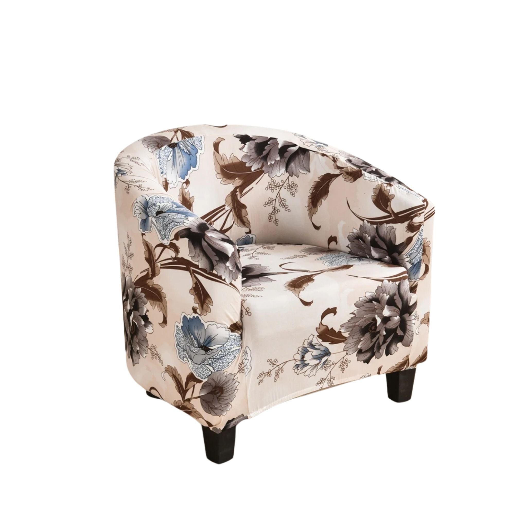 Sofa Cover Beige Floral Print Dust Proof Chair Tub Slipcover Home Decor