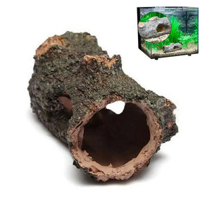 Aquarium Hollow Tree Tunnel Cave Ornament For Fish Shrimp Turtle Hiding Shelter