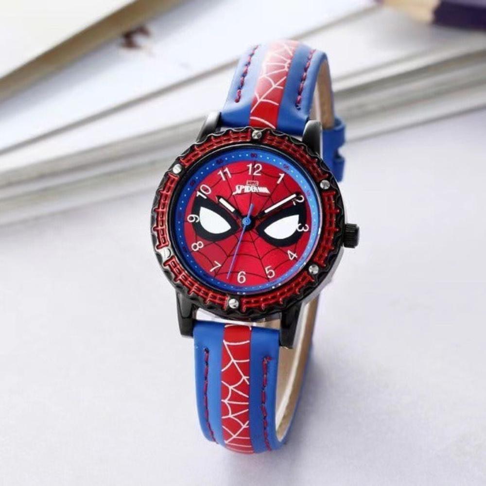 Children Spiderman Quartz Watch Luminous Pointer Boys Wristwatch For Kids