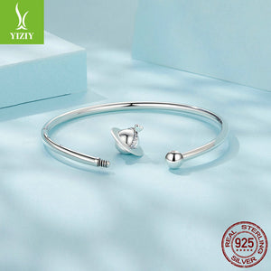 Veile Studios Silver Charm Original Planet Opening Basic Bracelet For Men And Women S925 Bead