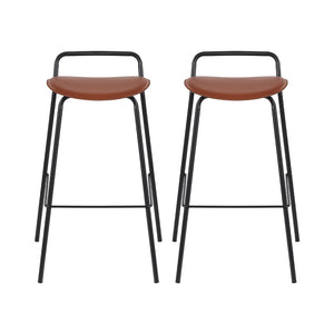 Artiss 2X Bar Stools Kitchen Counter Metal Brown