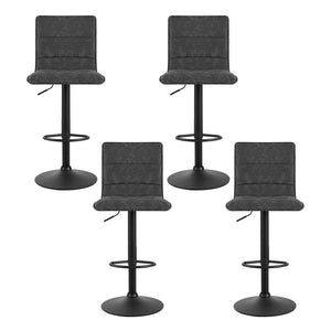 Artiss 4X Bar Stools Gas Lift Vintage Leather Grey