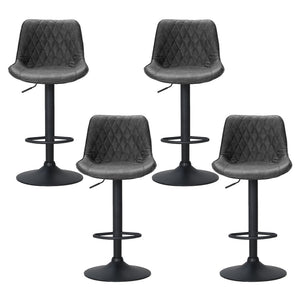 Artiss 4X Bar Stools Gas Lift Vintage Leather Black