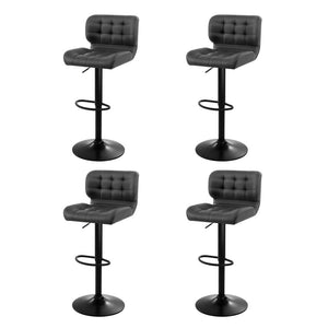 Artiss 4X Bar Stools Gas Lift Leather Padded Grey