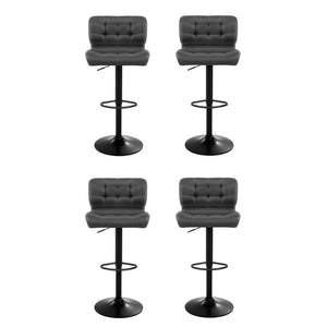 Artiss 4X Bar Stools Gas Lift Leather Padded Grey