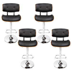 Artiss 4X Bar Stools Gas Lift Leather Black