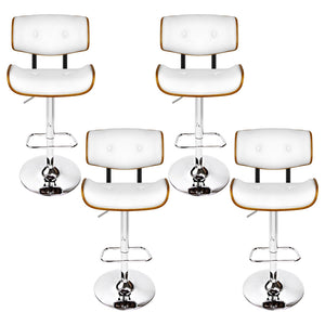 Artiss 4X Bar Stools Gas Lift Leather White