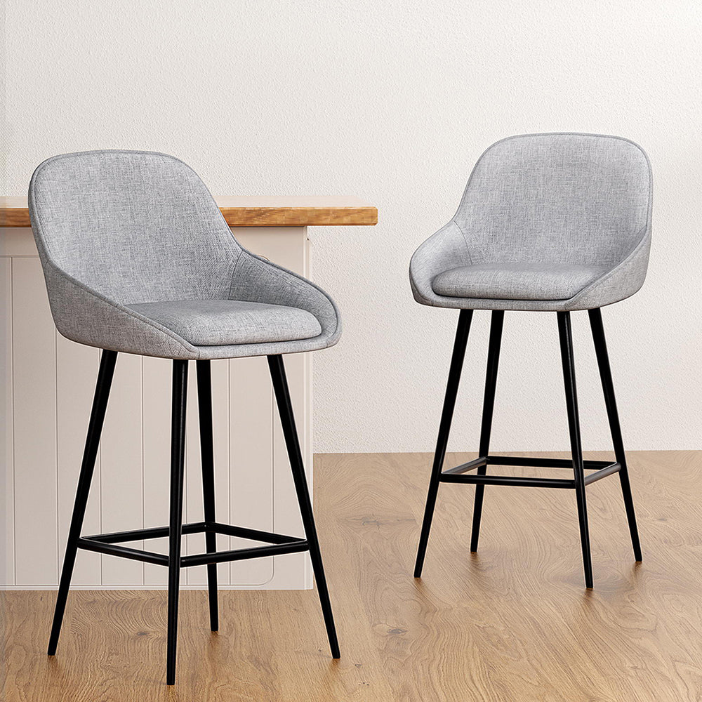 Artiss 4X Bar Stools Upholstered Counter Seat Kitchen Dining Chairs