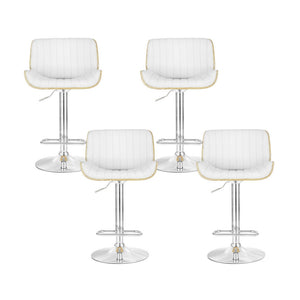 Artiss 4X Bar Stools Adjustable Leather Chairs