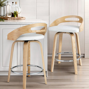 Artiss 4X Bar Stools Swivel Dining Chairs Low Back Counter Seat Pu Cushion