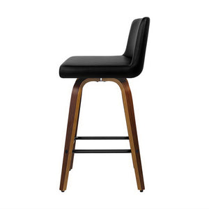 Artiss 4X Bar Stools Swivel Leather Padded Wooden