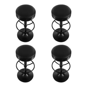 Artiss 4X Bar Stools Leather Padded Gas Lift Black