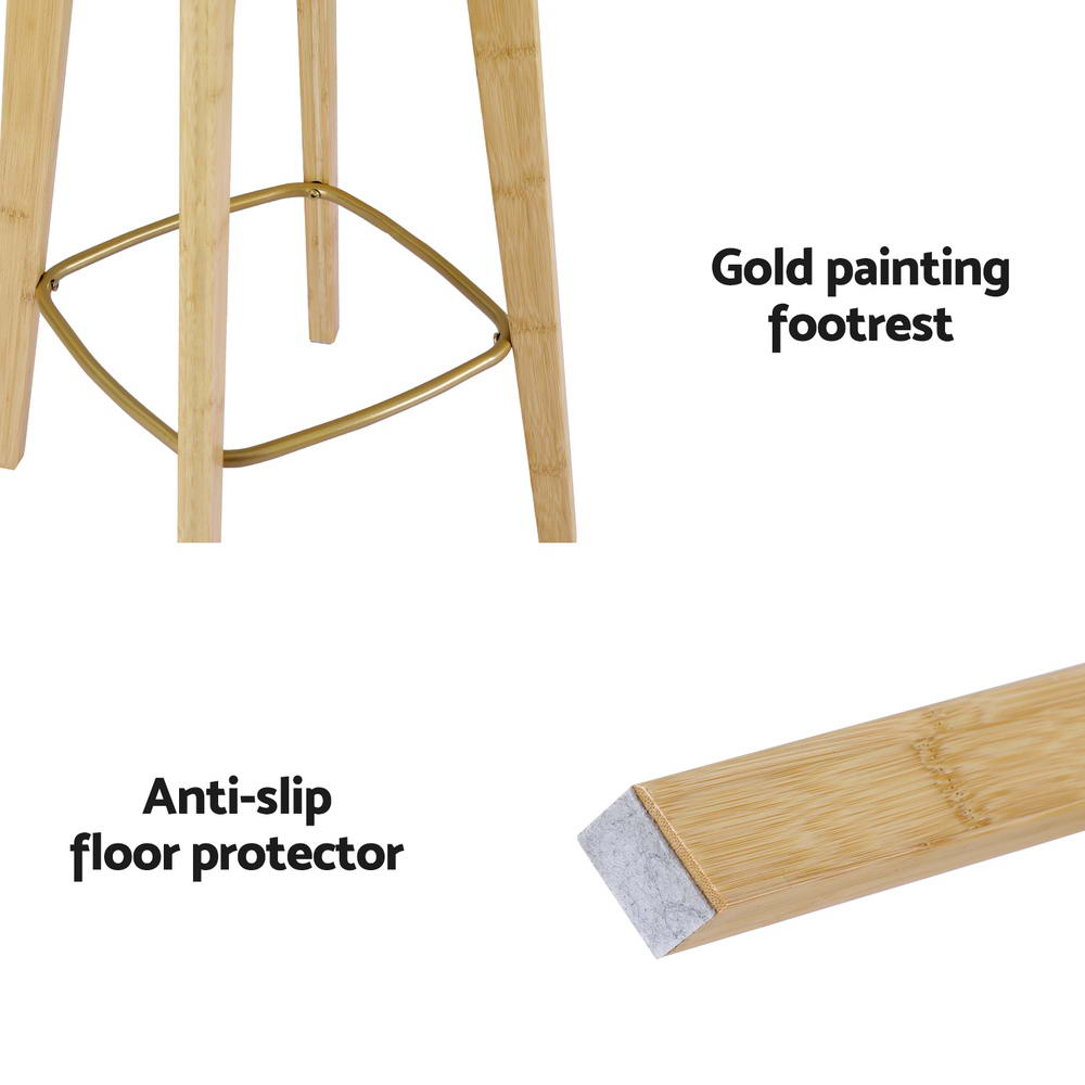 Artiss 2X Bar Stools Bamboo Rattan Counter Chair Kitchen Barstools