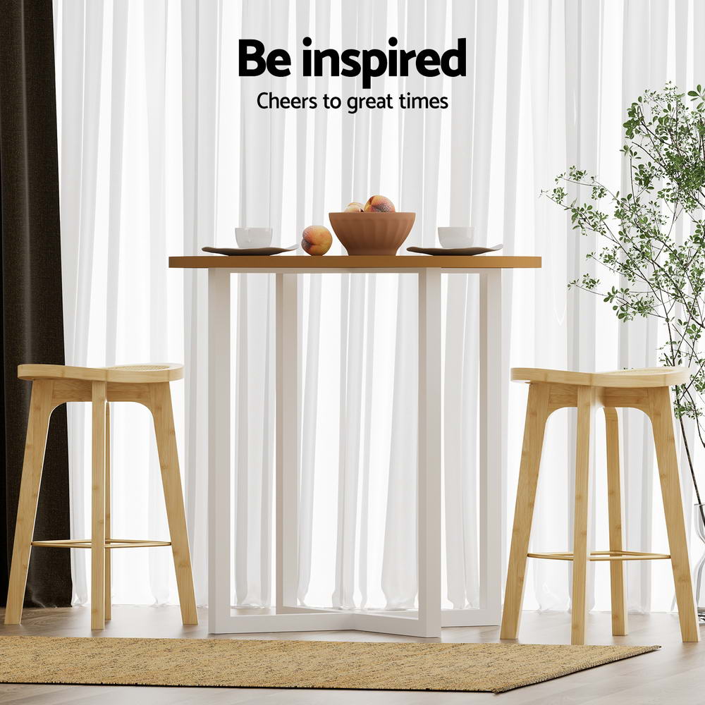 Artiss 2X Bar Stools Bamboo Rattan Counter Chair Kitchen Barstools